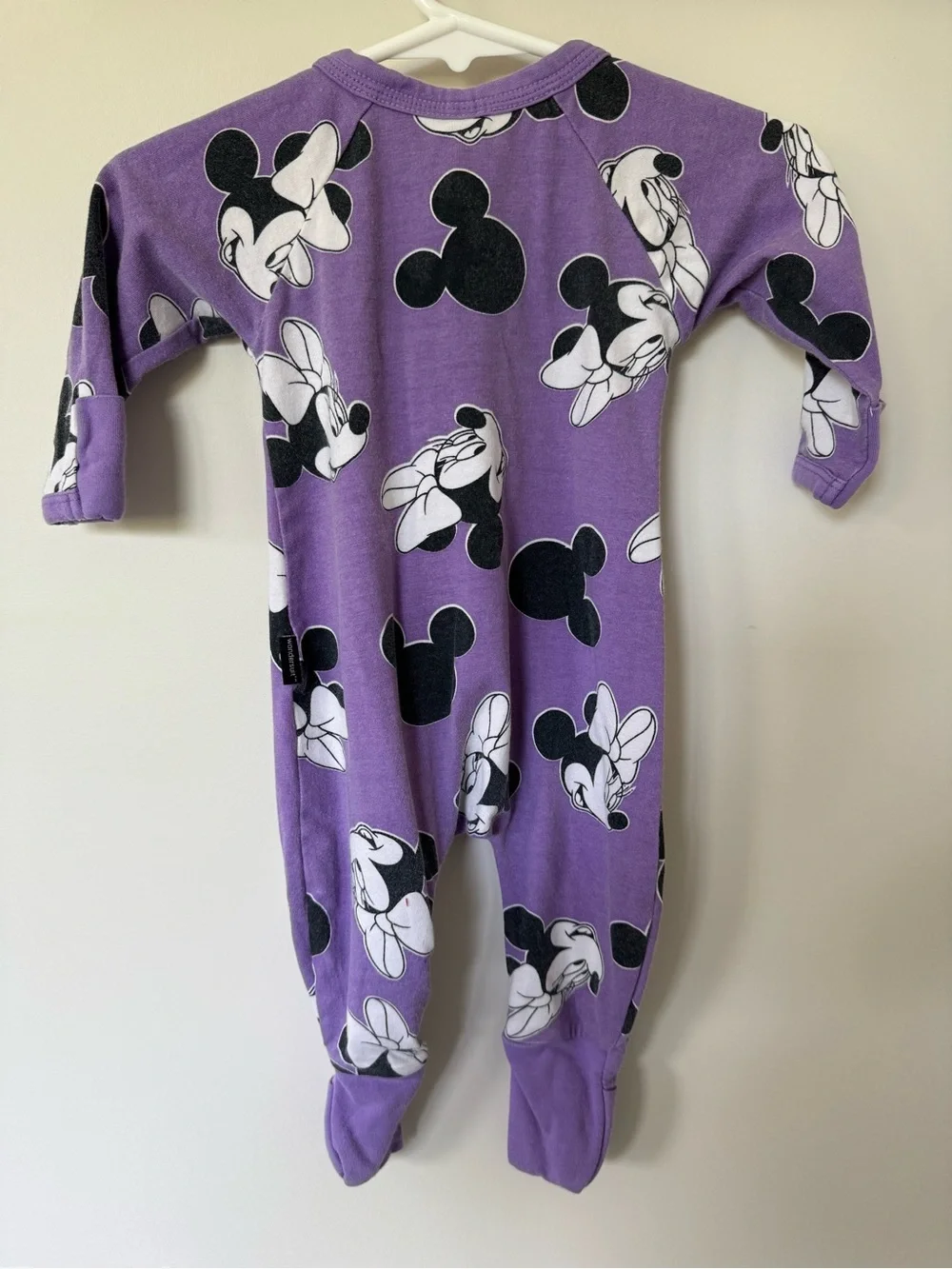 Disney x BONDS Purple Minnie Mouse Wondersuit One-Piece Sleeper size 000 (0-3m)